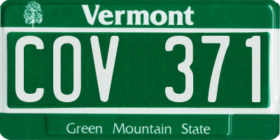 VT license plate COV371