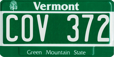 VT license plate COV372