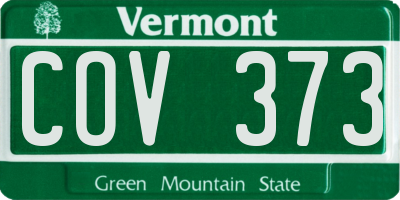 VT license plate COV373