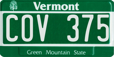 VT license plate COV375