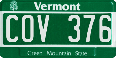 VT license plate COV376