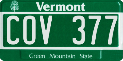 VT license plate COV377