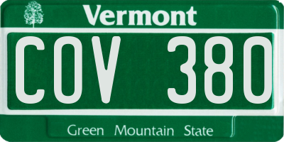 VT license plate COV380