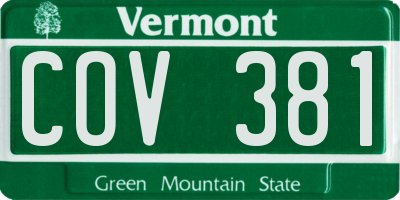VT license plate COV381