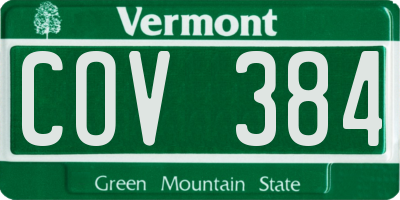 VT license plate COV384