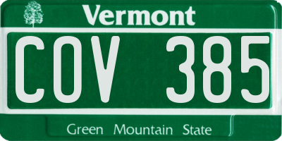 VT license plate COV385
