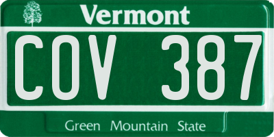 VT license plate COV387