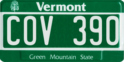 VT license plate COV390