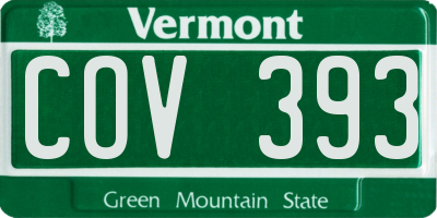 VT license plate COV393