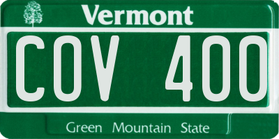 VT license plate COV400