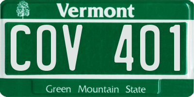 VT license plate COV401