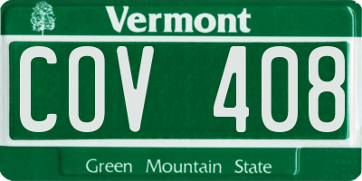 VT license plate COV408