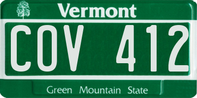 VT license plate COV412