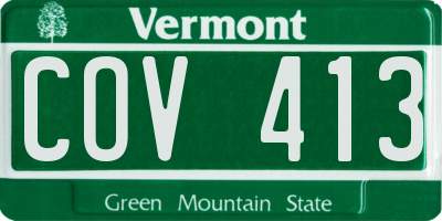 VT license plate COV413