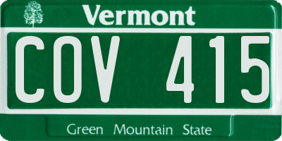 VT license plate COV415