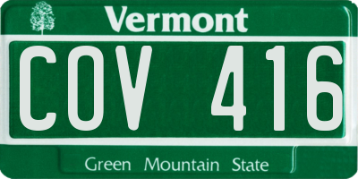 VT license plate COV416