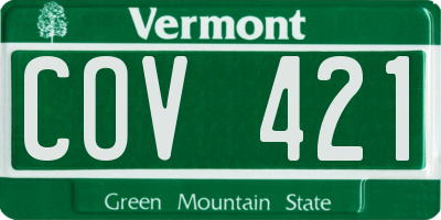VT license plate COV421