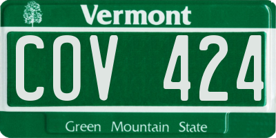 VT license plate COV424