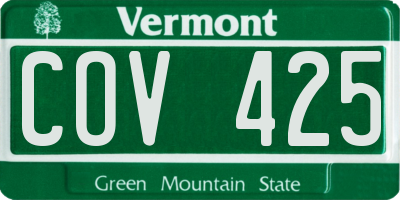 VT license plate COV425