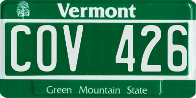 VT license plate COV426