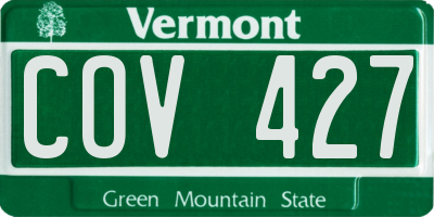 VT license plate COV427