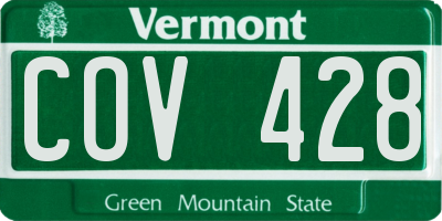 VT license plate COV428