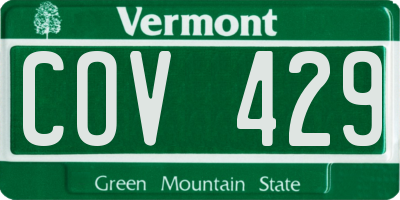 VT license plate COV429