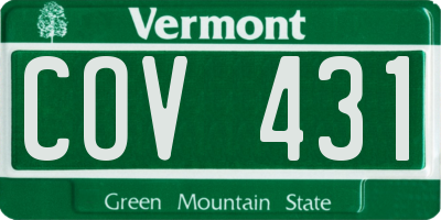 VT license plate COV431