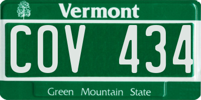 VT license plate COV434