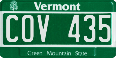 VT license plate COV435