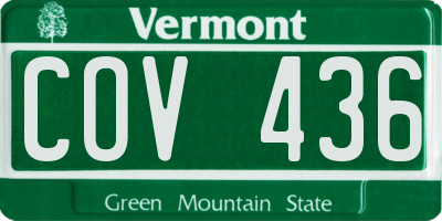 VT license plate COV436