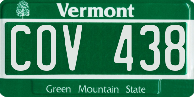 VT license plate COV438