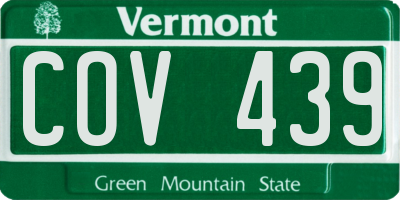VT license plate COV439