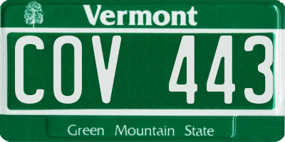 VT license plate COV443