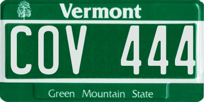 VT license plate COV444