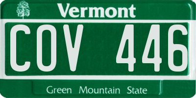 VT license plate COV446