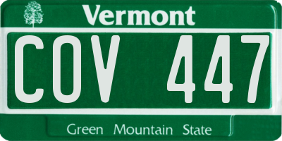 VT license plate COV447