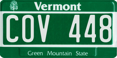 VT license plate COV448