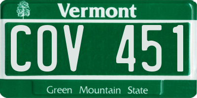 VT license plate COV451
