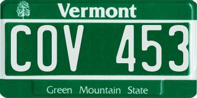 VT license plate COV453