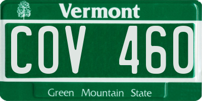 VT license plate COV460