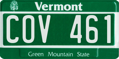 VT license plate COV461