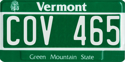 VT license plate COV465
