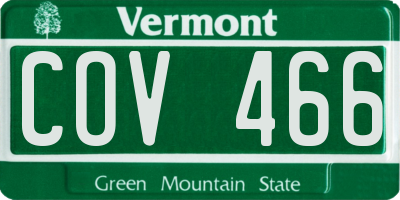 VT license plate COV466
