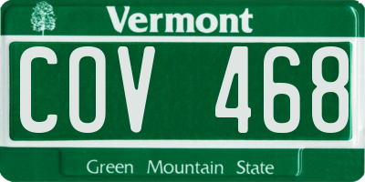 VT license plate COV468