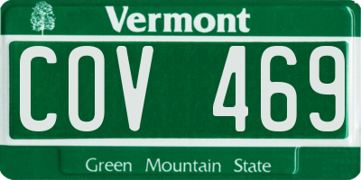 VT license plate COV469