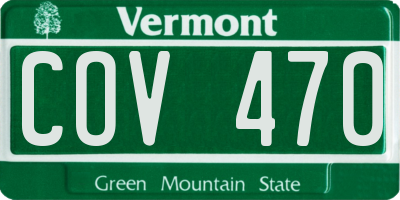 VT license plate COV470