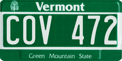 VT license plate COV472