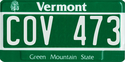 VT license plate COV473