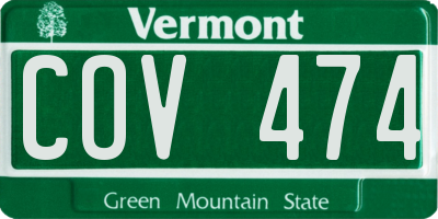 VT license plate COV474